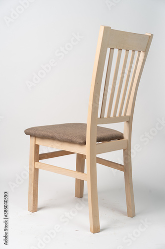 Wooden chair on a white background