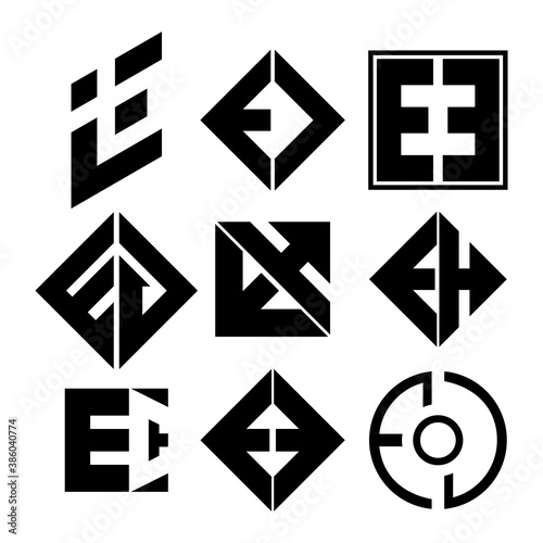 letter e,b,c,d,h logo design vector