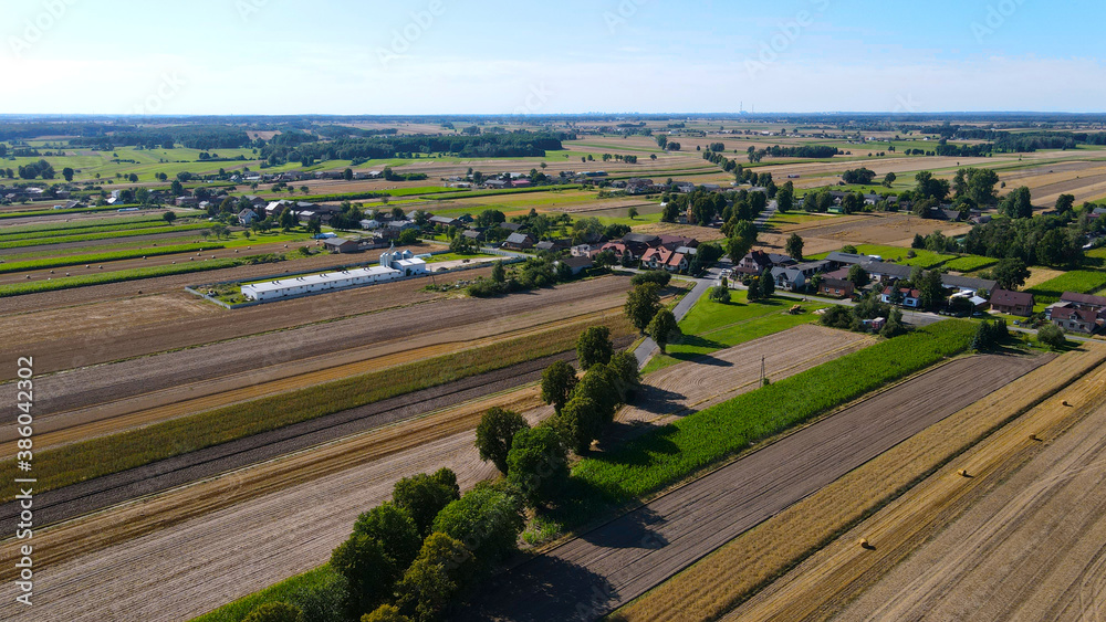 Shots from the drone, countryside landscape