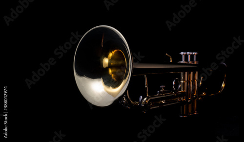 Golden trumpet glows at night