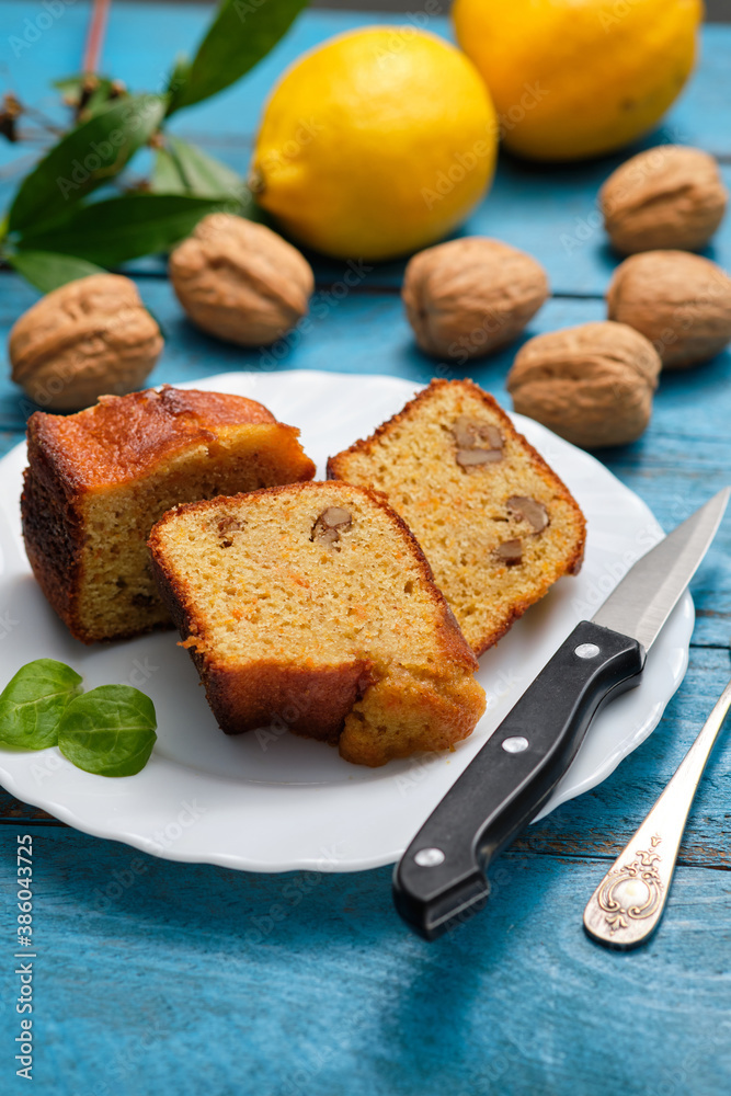 Homemade walnut cake servings Homemade walnut cake servings