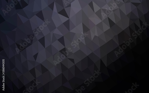 Dark Black vector abstract mosaic backdrop.