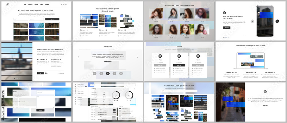 Vector templates for website design, presentations, portfolio. Templates for presentation slides, flyer, leaflet, brochure cover. Corporate business identity style for any purposes. Business template.