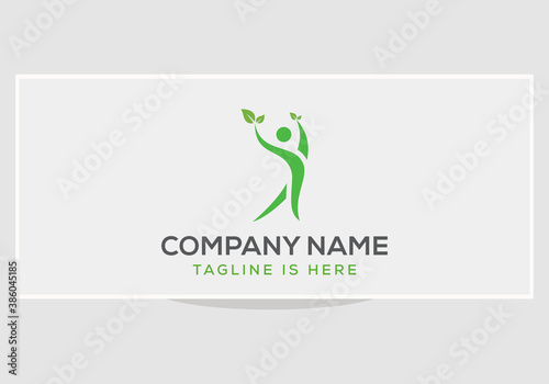 Bio logo. Green leafs bio logo organic. Fitness logo design