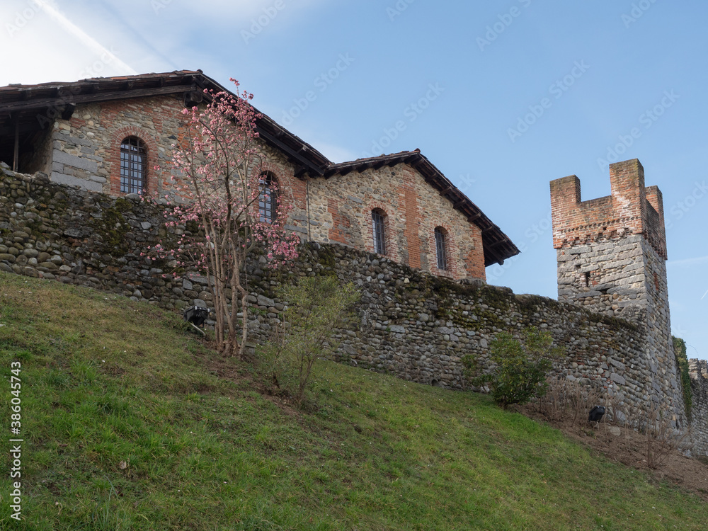 Ricetto di Candelo, external perimeter of the fortified medieval village. Piedmont, Italy