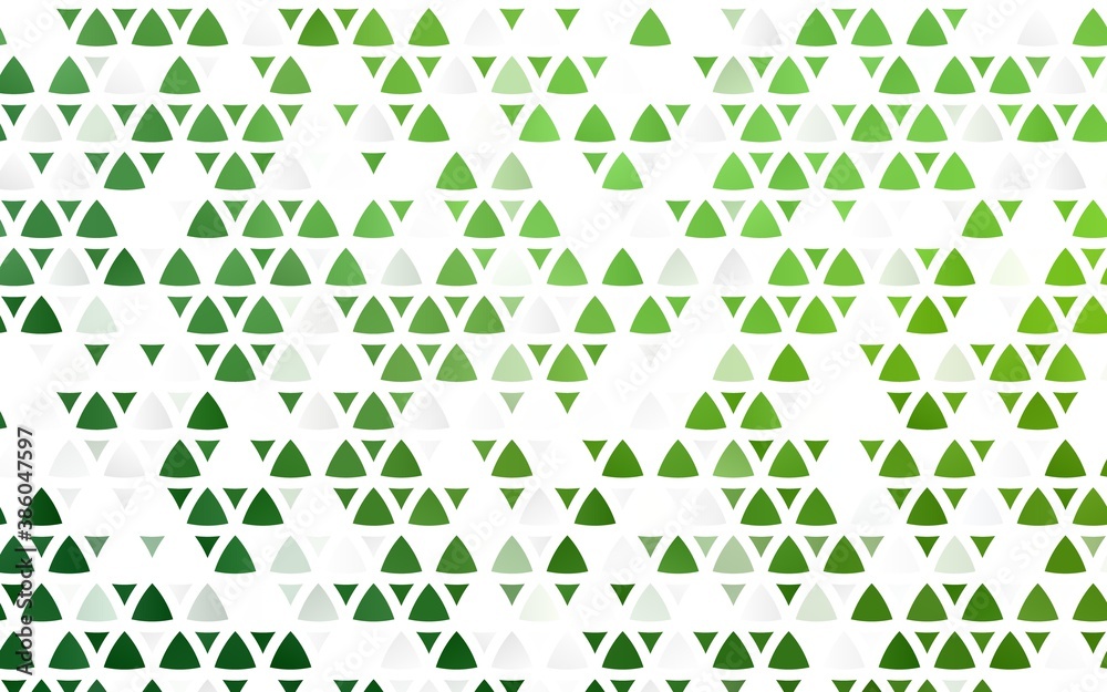 Light Green vector seamless texture in triangular style.