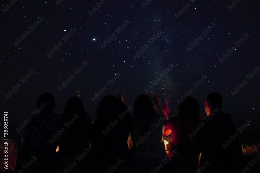 crowd at night