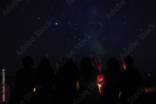 crowd at night