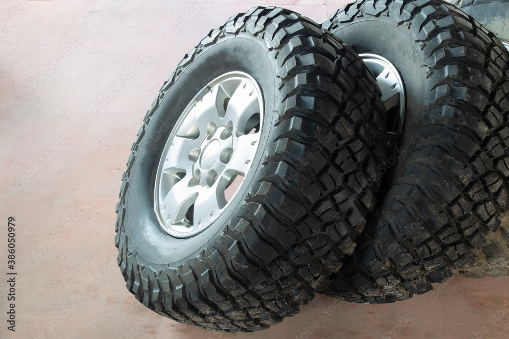 Off-road Mud terrain tires for all-terrain vehicles.