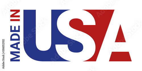 Made in the USA logo. Sign or label for the manufacturer to be applied to the packaging of goods