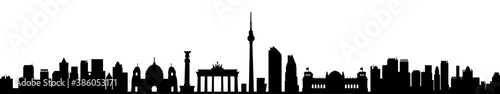 Berlin city silhouette with towers - stock vector