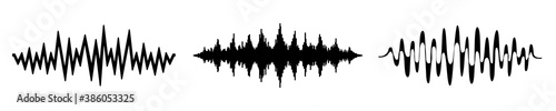 Set sound wave sign, sound wave collection - stock vector