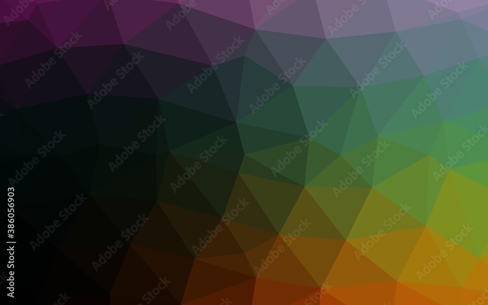 Fototapeta premium Dark Multicolor, Rainbow vector abstract polygonal texture.