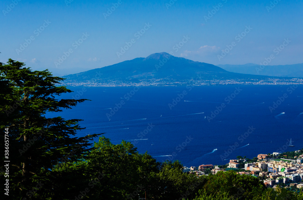 Naples and Vesuvius view from Sorrento