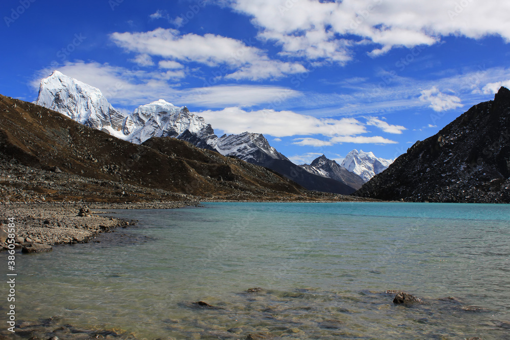 Gokyo blue mountain lake near Gokyo Village, Sagarmatha Khumbu Region, Nepal Himalaya Gokyo blue mountain lake near Gokyo Village, Sagarmatha Khumbu Region, Nepal Himalaya