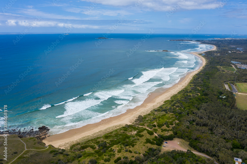 The remote back beach at  woolgoolga on the New South Wales, north coast, Australia.
