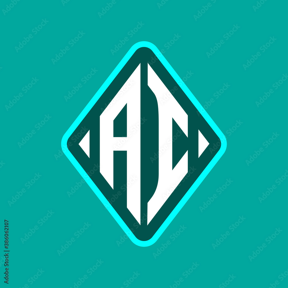 Colored monogram logo curved oval shape initial letter AI logo vector Colored monogram logo curved oval shape initial letter AI logo vector