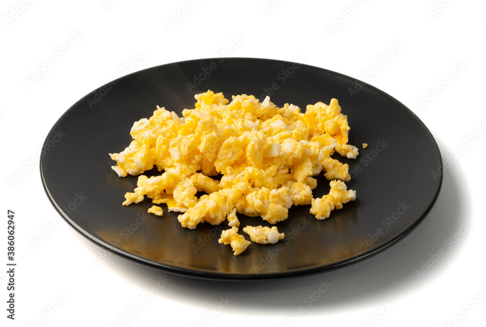 Scrambled Eggs, Omelet, Omelette, Omlet Isolated on White Scrambled Eggs, Omelet, Omelette, Omlet Isolated on White