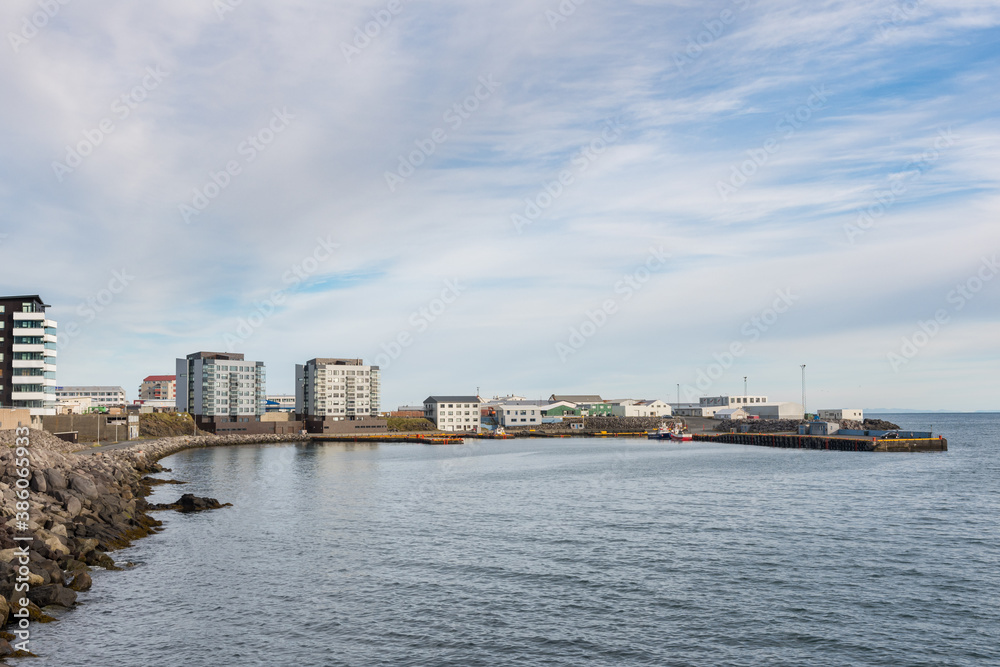 Port of town of Keflavik in Iceland