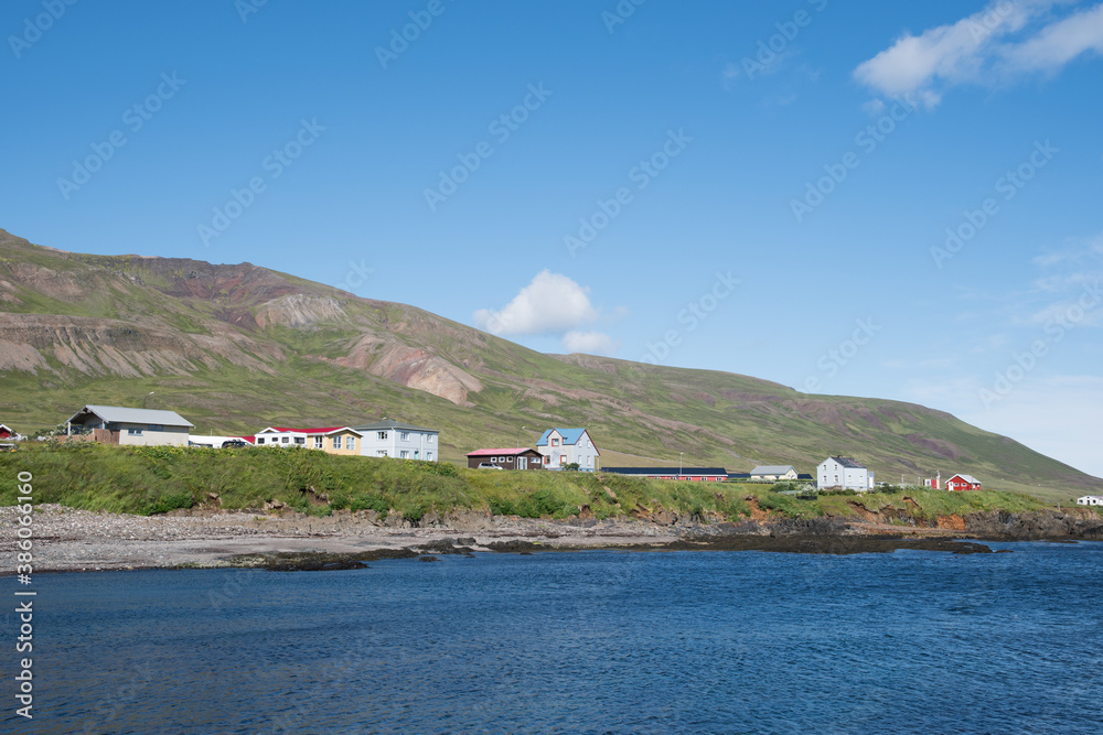 Town of Bakkegerdi in Borgarfjordur Eystri fjord in Iceland Town of Bakkegerdi in Borgarfjordur Eystri fjord in Iceland