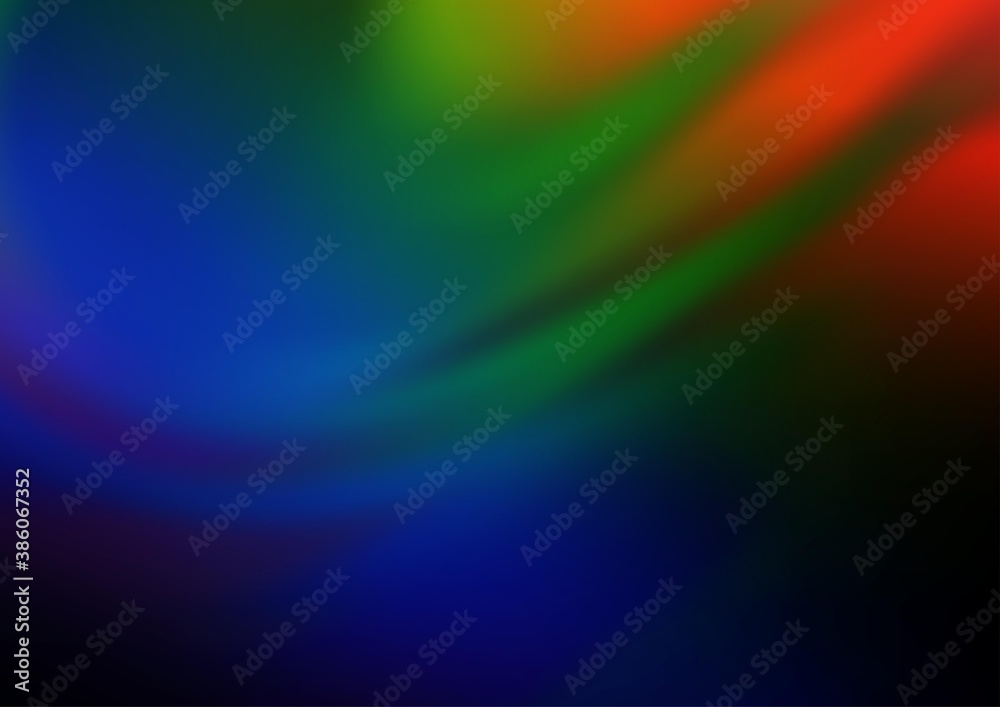 Dark Multicolor, Rainbow vector blurred and colored background.