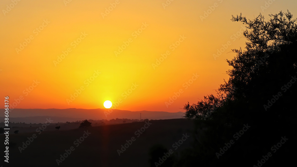 sunset in the mountains