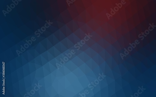 Dark Blue, Red vector triangle mosaic template.