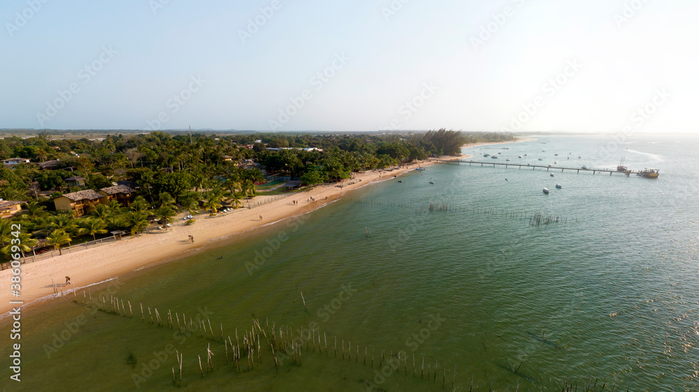 Imagem Aérea de Barra Grande na Península de Maraú, Camamu, Bahia, Brasil