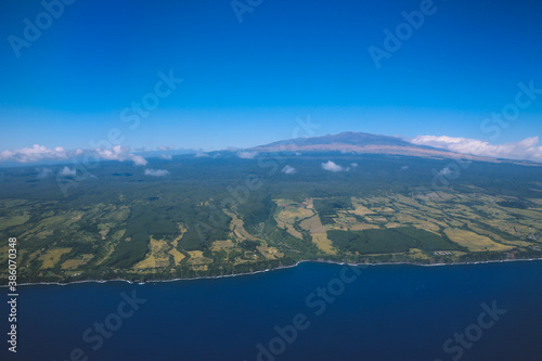 Aerial Hamakua Coast, Big island, Hawaii 