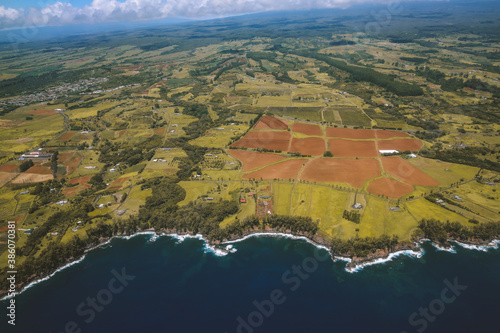Aerial Hamakua Coast, Big island, Hawaii
 photo
