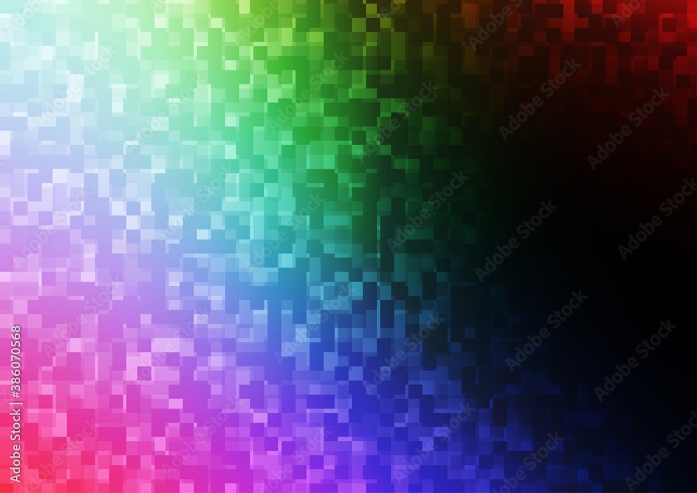 Dark Multicolor, Rainbow vector template with crystals, rectangles.