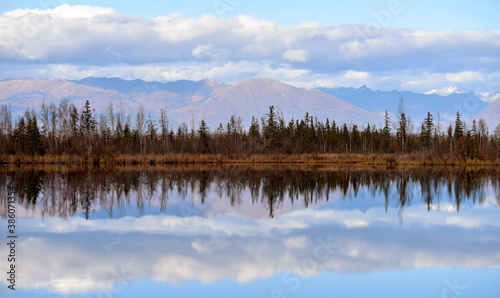 Autumn afternoon on Reflections Lake, Alaska