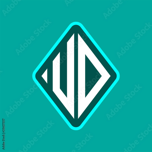 Free Download Colored monogram logo curved oval shape initial letter ud logo vector - GFXLoad