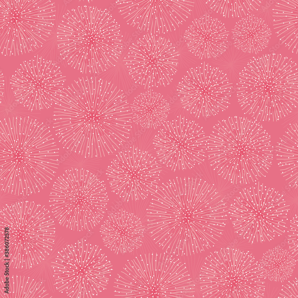 Vector monochrome dark pink touch me not shameplant floral fluff balls seamless pattern. Perfect for fabric, scrapbooking and wallpaper projects. Vector monochrome dark pink touch me not shameplant floral fluff balls seamless pattern. Perfect for fabric, scrapbooking and wallpaper projects.