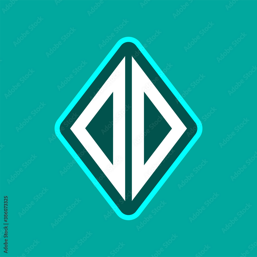 Colored monogram logo curved oval shape initial letter dd logo vector Colored monogram logo curved oval shape initial letter dd logo vector