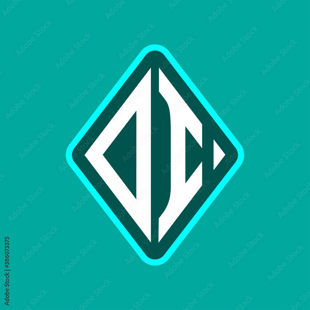 Colored monogram logo curved oval shape initial letter di logo vector Colored monogram logo curved oval shape initial letter di logo vector