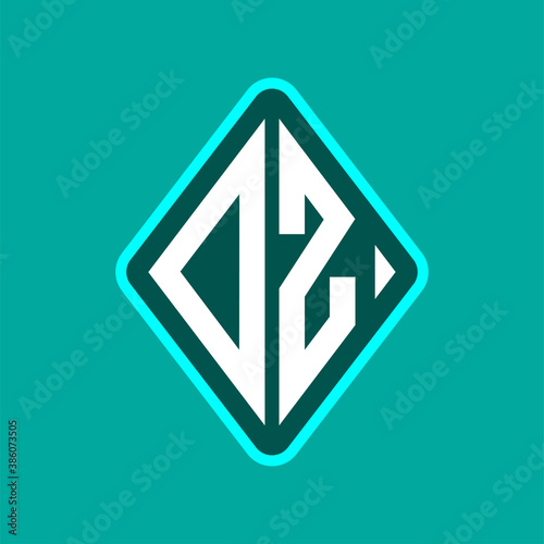 Free Download Colored monogram logo curved oval shape initial letter dz logo vector - GFXLoad
