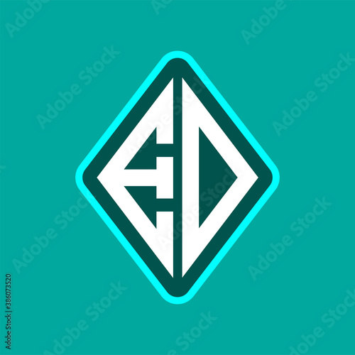 Colored monogram logo curved oval shape initial letter ed logo vector Free Download Colored monogram logo curved oval shape initial letter ed logo vector - GFXLoad