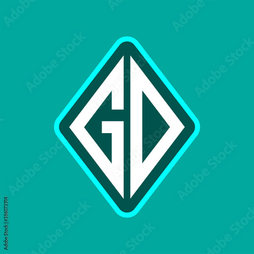 Colored monogram logo curved oval shape initial letter gd logo vector Free Download Colored monogram logo curved oval shape initial letter gd logo vector - GFXLoad