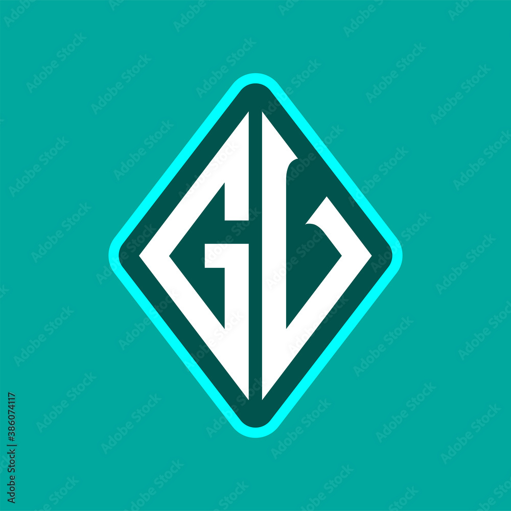 Colored monogram logo curved oval shape initial letter gv logo vector Colored monogram logo curved oval shape initial letter gv logo vector