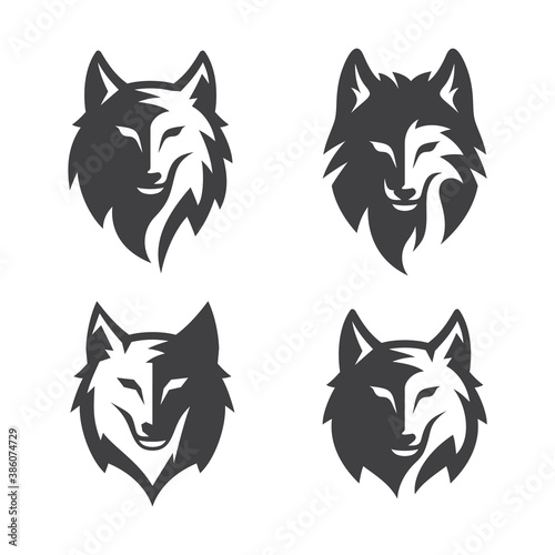 Simple Wolf Head line Art Vector Illustration

