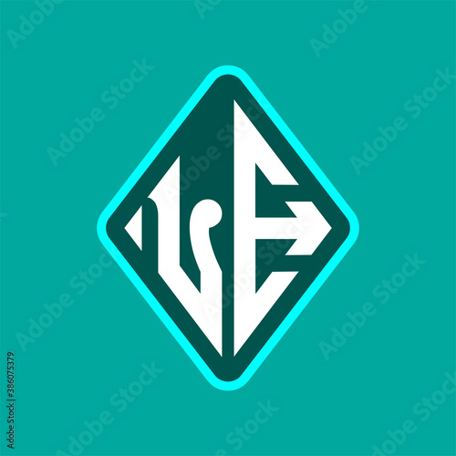 Free Download Colored monogram logo curved oval shape initial letter le logo vector - GFXLoad