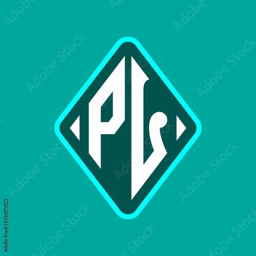 Free Download Colored monogram logo curved oval shape initial letter pl logo vector - GFXLoad
