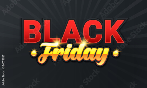 Luxury Black Friday Sale label with red and retro colour combination. Vector ad illustration for promotional marketing discount event. Design element for sale banners, posters, cards, web and print de