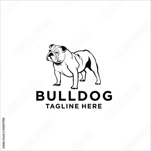 Bulldog logo vector design template in isolated white background icon
