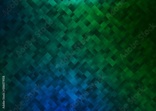 Dark Blue  Green vector texture in rectangular style.