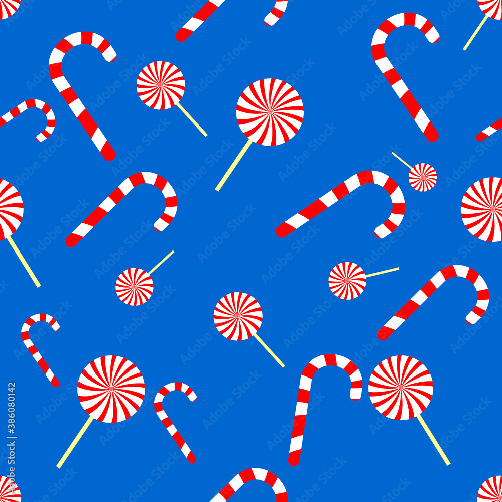 Obraz premium Christmas seamless pattern, Xmas poster design template, vector illustration 