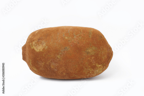 Fresh cupuacu fruit on a white background. Substitute of cacao, cocoa photo