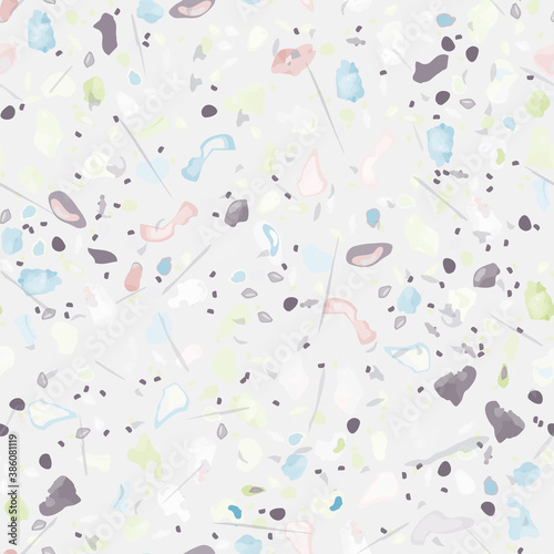 Terrazzo Texture Vector. Flooring Seamless Pattern