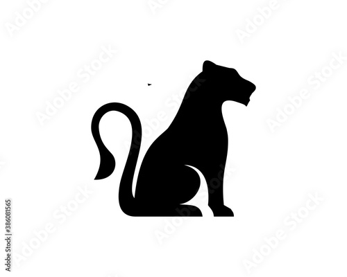 sitting lioness silhouette vector